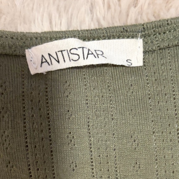 Olive Green Ribbed Knit Top - Picture 4 of 5